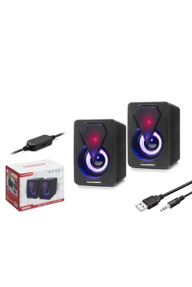 Hadron Hd6053 Bilgisayar Speaker 1.1 Ledli Siyah ürün görseli 1