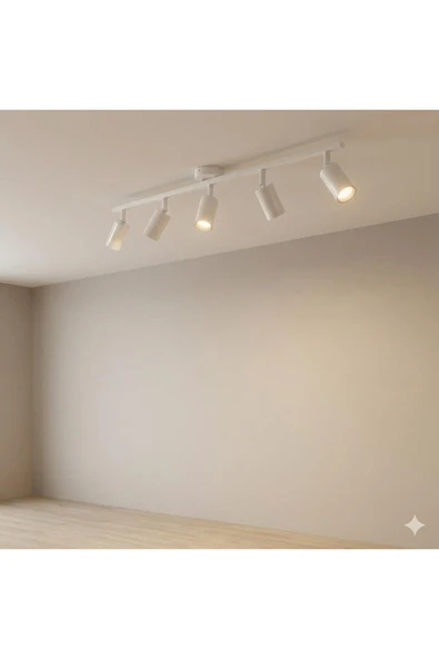 avizade Lunia Modern Beyaz 5'li Ayarlanabilir Ray Spot Tavan Aydınlatması ürün görseli 1