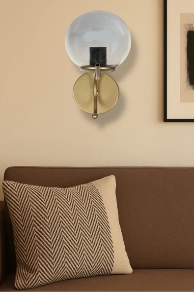 avizade MERLA Tekli Cam Küre Dekoratif Pilli Aplik - Minimalist Duvar Lambası - Modern Duvar Aydınlatma ürün görseli 1