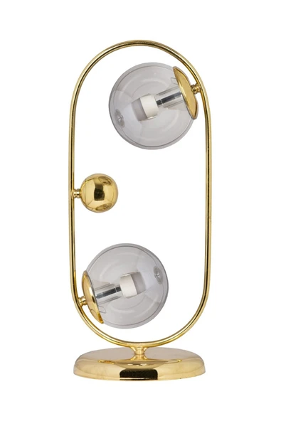 avizade Sarı Kaplamalı Gold Camlı Masa Lambası ürün görseli 1