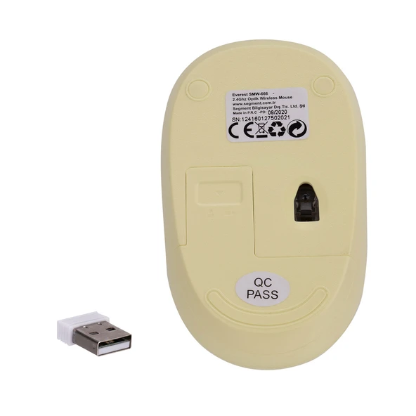 Smw-666 Usb Sarı 2.4 Ghz Optik Kablosuz Mouse - Resim 4