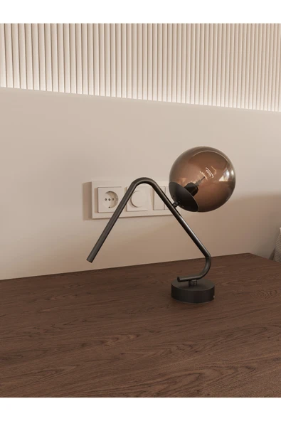 avizade VİNA Modern Eskitme Gövdeli Cam Küre Masa Lambası - Şık ve Minimalist Tasarım ürün görseli 1