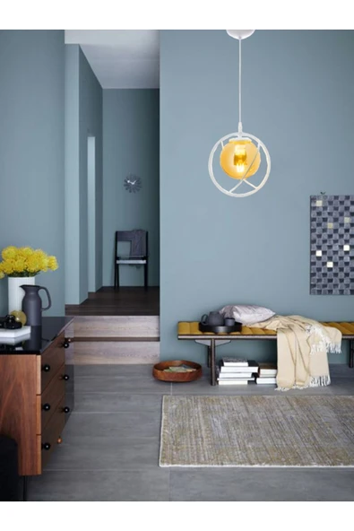 avizade Tekli Beyaz, Bal Camlı Avize-modern-endüstriyel-sarkıt Avize-salon-mutfak-çocuk Odası-oturma Odası ürün görseli 1