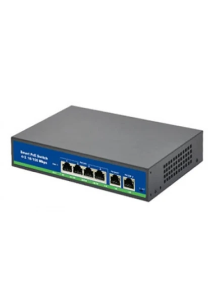 İss-3006P 4 Port Poe+ 10-100 Mbps 2 Port 10-100 Uplink Switch Hub 60W ürün görseli 1