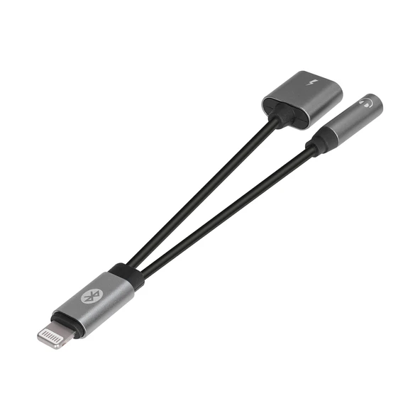S-Link Sl-Ta40M Lightning Gri Metal 2İn1 Bluetooth Şarj+Kulaklık Çevirici ürün görseli 1