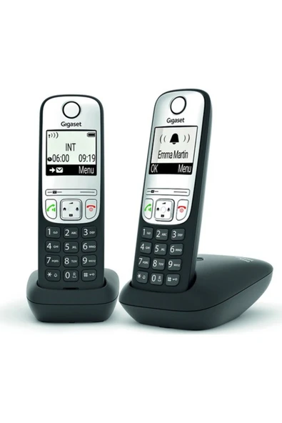 Gigaset A690 Duo 2 Li Siyah Telsiz Dect Telefon 100 Rehber Handsfree Işıklı Ekran ürün görseli 1