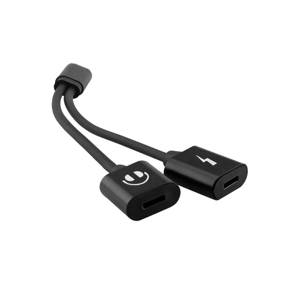 Hy-Xo38 Gümüş 2In1 Şarj+Kulaklık Lightning Metal Gövdeli Çevirici Kablo ürün görseli 1