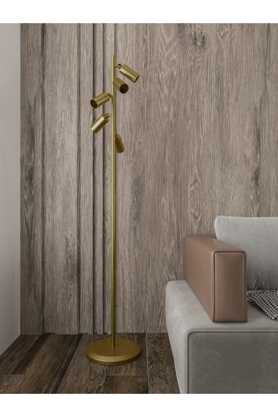 avizade SOLVİA 5'li Spot Lambader - Eskitme Metal Gövdeli Modern Yer Lambası| Minimalist Metal Gövde ürün görseli 1