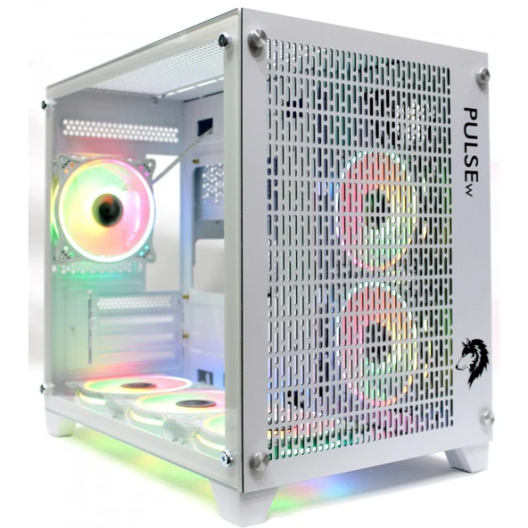 Ti-Game Pulse-W 6 Rgb Fan Beyaz Mesh Gaming Boş Bilgisayar Kasası Power Yok ürün görseli 1