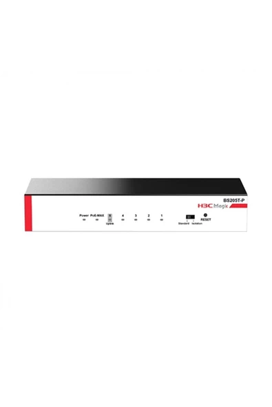 H3C Magic Bs205T-P 4 Port Poe+ 1 Port Uplink 10-100-1000 Mbps Metal Kasa Swich Hub ürün görseli 1