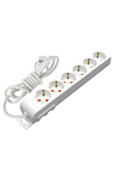 Ri-Tech 6 Lı 2 Metre Topraklı Grup Priz ürün görseli 1