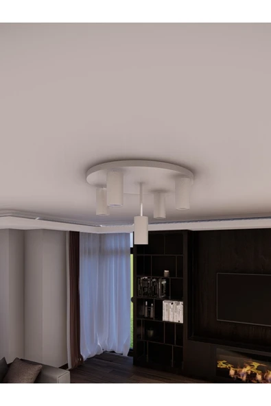 avizade Miren Modern Sabit Başlıklı 5'li Spot Led Tavan Avizesi - Parlak Beyaz ürün görseli 1