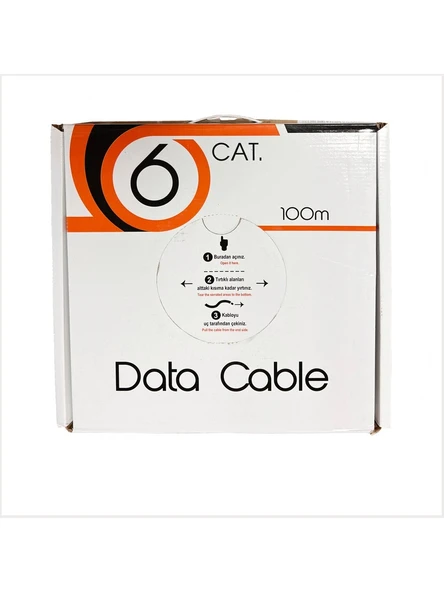 U-Utp 24 Awg Cca 100 Metre Cat6 Kablo ürün görseli 1