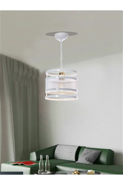 avizade Tekli Beyaz Halka Avize-modern Sarkıt Avize-salon-mutfak-çocuk Odası-oturma Odası ürün görseli 1