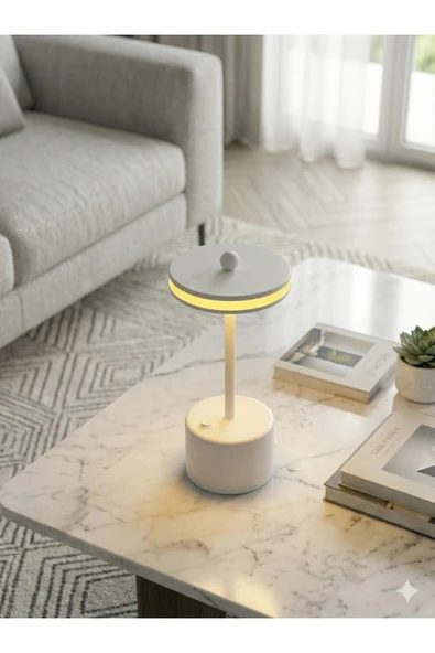 avizade Noir Pilli LED Beyaz Gövde Masa Lambası | Kablosuz, Modern Tasarım, Ortam Aydınlatması ürün görseli 1