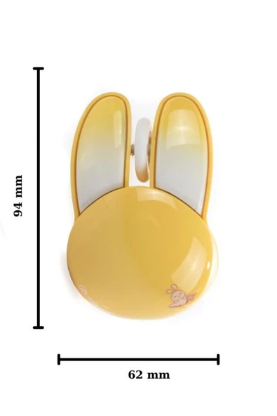 Sevimli Tavşan Kablosuz Sarı Bluetooth Mouse - Resim 3