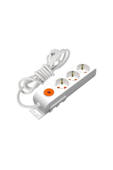 Ri-Tech 3 Lü 2 Metre Anahtar Topraklı Grup Priz ürün görseli 1