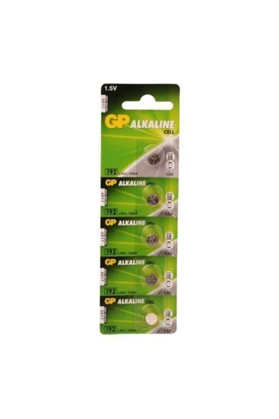Gp 192-c5 Lr41 Ag3 Alkalin Düğme Pil 5'li Paket ürün görseli 1