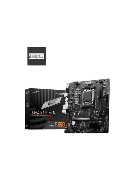 Msi Pro B650M-B 6800Mhz(Oc) Rgb M.2 Am5 Ddr5 Matx Anakart ürün görseli 1