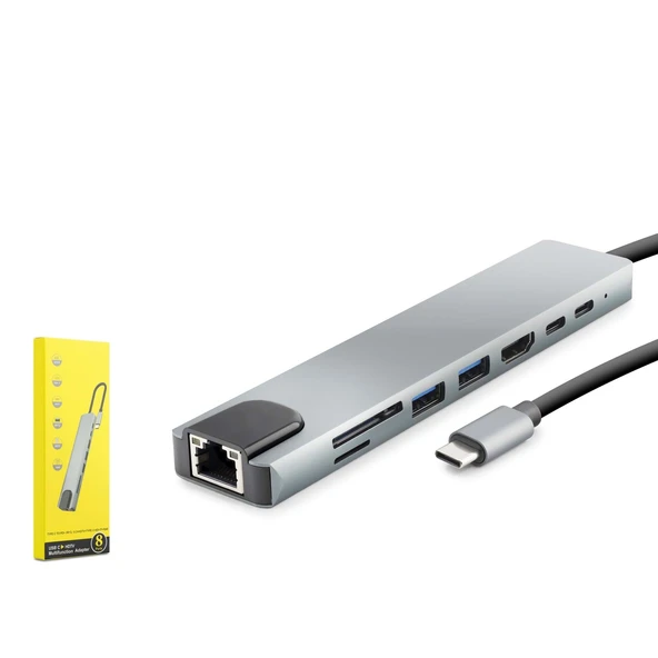 Hadron Hdx7841 Type-C To Hdtv Hdmi 4K 30Hz + Vga 2İn1 Gri ürün görseli 1