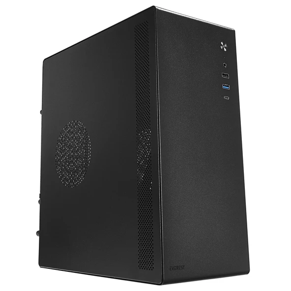 Everest K250 Peak 250W Micro Psu Siyah Usb3.0+Usb2.0+Type-C+Hd Audio Kompakt Mid-T Boş Bilgisayar Kasası ürün görseli 1