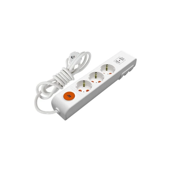 Mutlusan Rı-Tech 3Lü 5 Metre Anahtarlı 1Usb+1Type-C I Topraklı Grup Priz ürün görseli 1