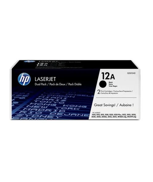 HP 12AD Black Siyah 2.000 Sayfa Çiftli Toner Q2612AD ürün görseli 1