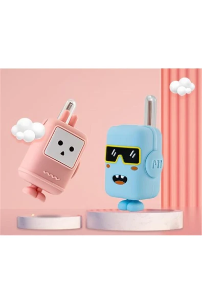 Wowkids Xj16 Rechargeable Çocuk Walkie Talkie 1 Km Pink-Blue Çocuk Telisizi ürün görseli 1