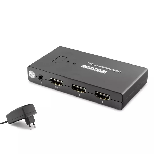 Hadron Hdx1373 2 Port + 4- Hdmi Kvm Switch Usb Hdmi Kablolu Siyah ürün görseli 1