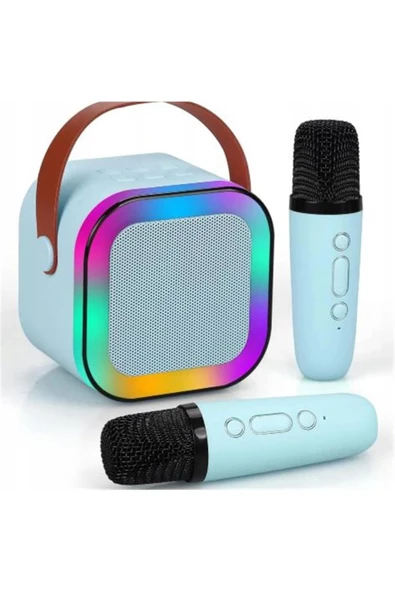 Wowkids Sy13 İki Mikrofonlu Mavi Karaoke Speaker ürün görseli 1
