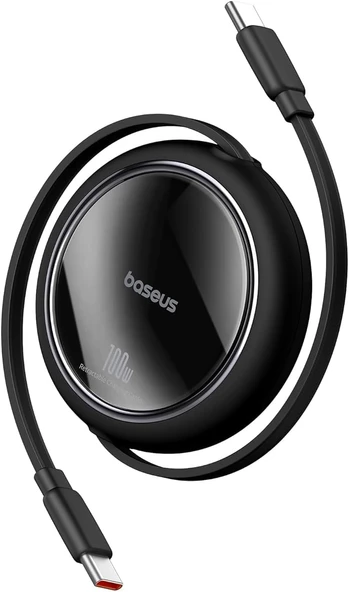 Baseus P10364500113-00 Free2 Pull Mini Kablolu Usb-C 100W Şarj Kablosu Siyah ürün görseli 1