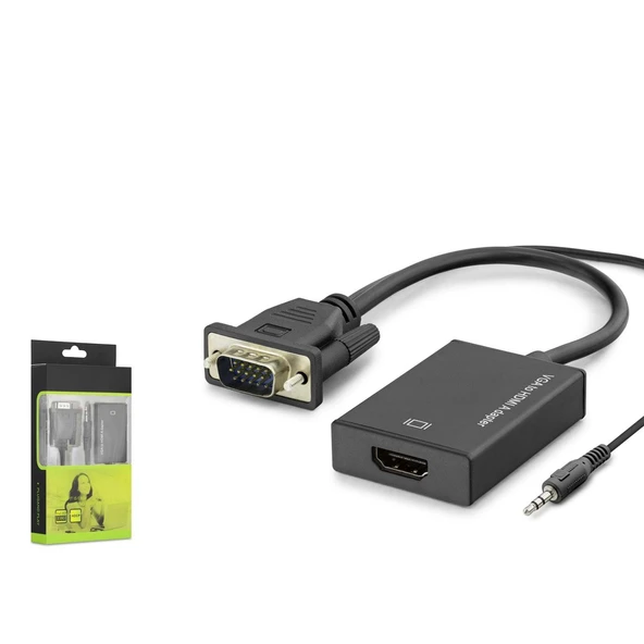 Hadron Hdx7794 Vga To Hdmi F Çevirici + Audio 1080P Siyah ürün görseli 1