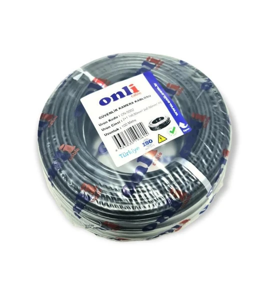 Onli 2+1 Pe 1X0,50 Mini Coax 2X0,50Mm 500 Metre Dış Ortam Cca Kamera Kablosu ürün görseli 1