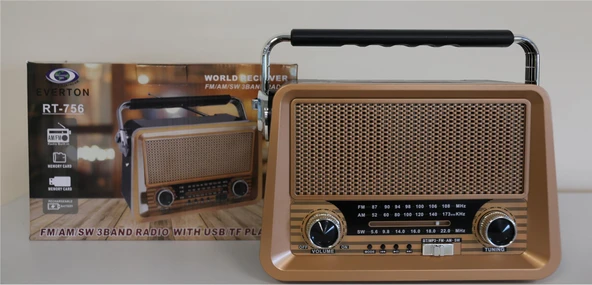 Everton Rt-756 Bluetooth Fm-Usb-Tf-Aux Şarjlı Nostaljik Radyo ürün görseli 1