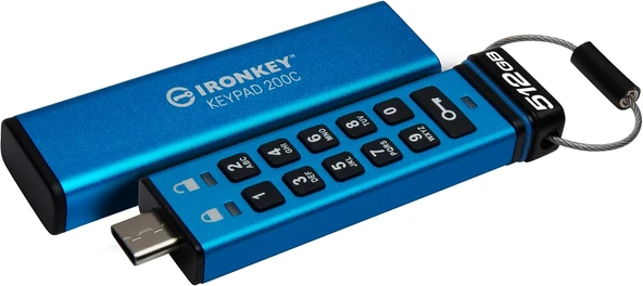 Kingston İkkp200-512Gb 512Gb İronkey Keypad 200, Fips 140-3 Lvl 3 (Pending) Flash Bellek ürün görseli 1