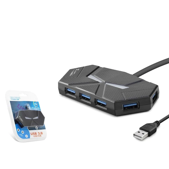 Hadron Hdx7038 Usb3.0 Hub 7-Usb3.0 1.2M Siyah ürün görseli 1