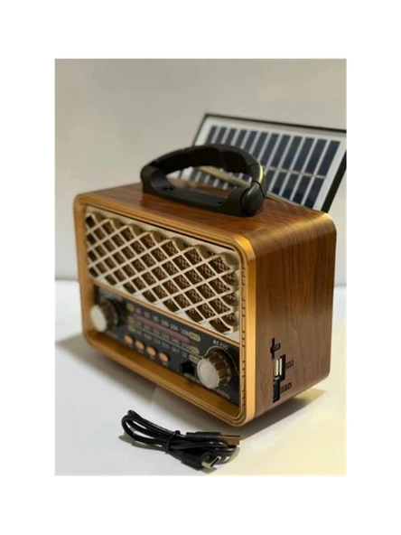 Everton Rt-735 Solar Enerjili Nostajık Radyo Bluetooth Usb-Fm-Radyo ürün görseli 1