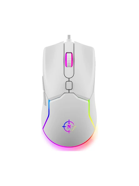 North Air White Rgb Kablolu Profesyonel Oyuncu Mouse ürün görseli 1