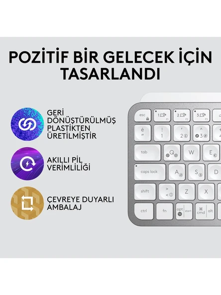 Logitech 920-010504 Mx Keys Kablosuz Klavye (Mac İçin Özel) - Resim 3