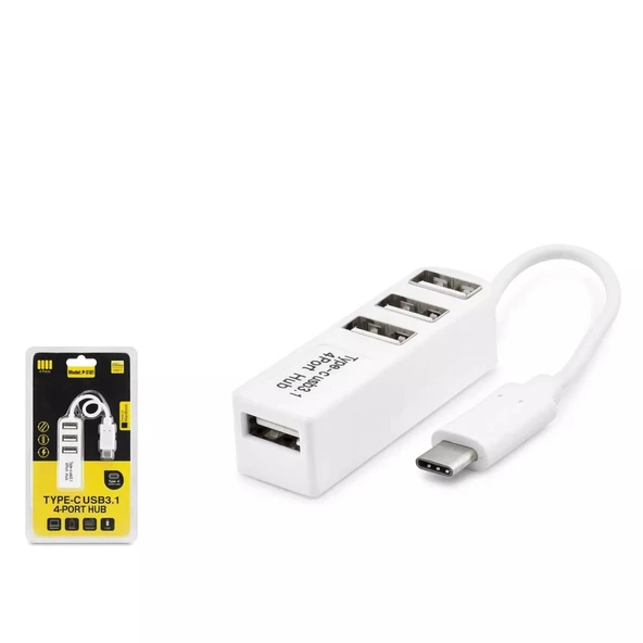 Hadron Hdx7015 Type-C Hub 4-Usb Beyaz (Telefon Uyumlu) ürün görseli 1