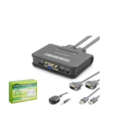 Hadron Hdx1362 Vga Usb Kwm Switch 2Giriş 1Çıkış Kablolu Siyah ürün görseli 1