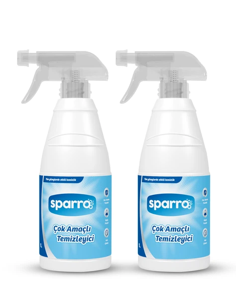 Sparro Clean 2'li Ultra Güçlü Çok Amaçlı Temizleyici 1000ml - Yağ,Kir ve Kireç Çözücü Profesyonel Formül ürün görseli 1