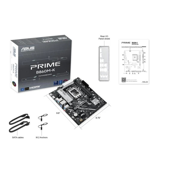 Asus Prıme B860M-K-Intel B860 Soket 1851 DDR5 8800+(OC)MHz mATX Gaming (Oyuncu) Anakart ürün görseli 1