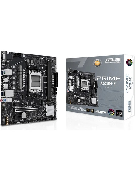 Asus Prime A620M-E-Csm 6400Mhz(Oc) Rgb M.2 Am5 Matx Ddr5 Anakart ürün görseli 1
