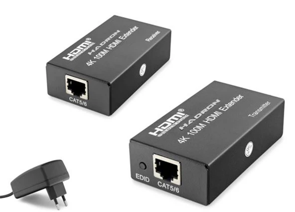 Hadron Hdx1367  100M Hdmi Extender 4K DC 5V adaptör Siyah ürün görseli 1