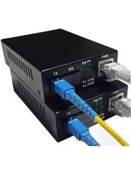 Teldata Media Converter Single Mode 10-100-1000 3 Km Only Sc-Sx Tx-A-B-Kitset ürün görseli 1