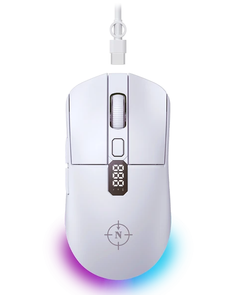 North Odin Pro Wl Beyaz 26K Dpi 750 İps 70G Ultralight Rgb Kablosuz Gaming Mouse ürün görseli 1