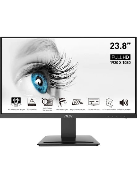 Msi 23.8" Pro Mp243X 1920X1080 1Ms 100Hz İps Anti-Glare Full Hd Monitör ürün görseli 1