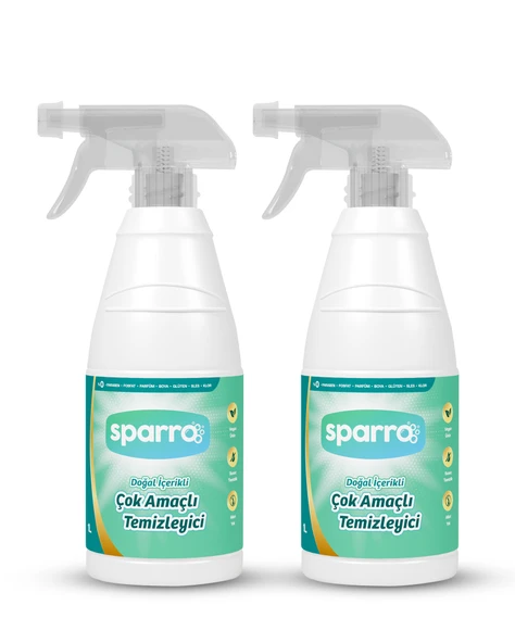 Sparro Clean 2'li Doğal İçerikli Çok Amaçlı Temizleyici 1000ml - Bitkisel, Yumuşak ve Güvenli Temizlik ürün görseli 1