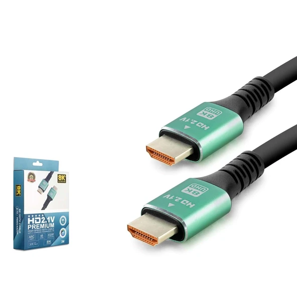 Hadron Hdx2045 Hdmi Kablo Pvc 8K 60Hz 2.1V Optic Od8.0 3 Metre Siyah ürün görseli 1